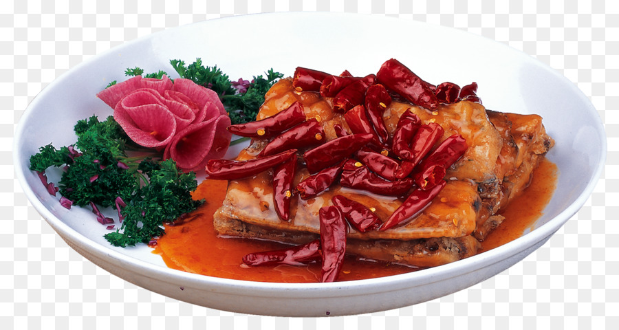Koreanische Küche in Peking-Küche, Thai-Küche, Teller - Peking Pfeffer Tintenfisch