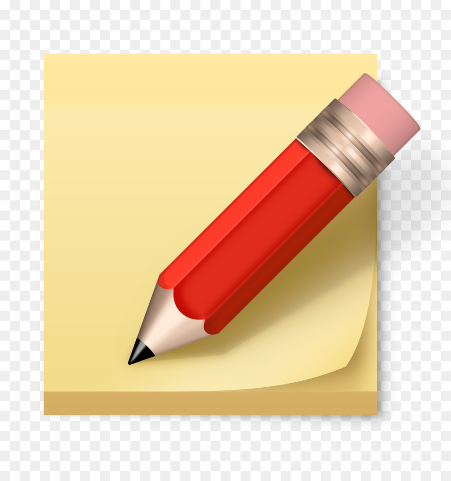 Post-it note Papier-Bleistift-Symbol - Roten Stift und Buch