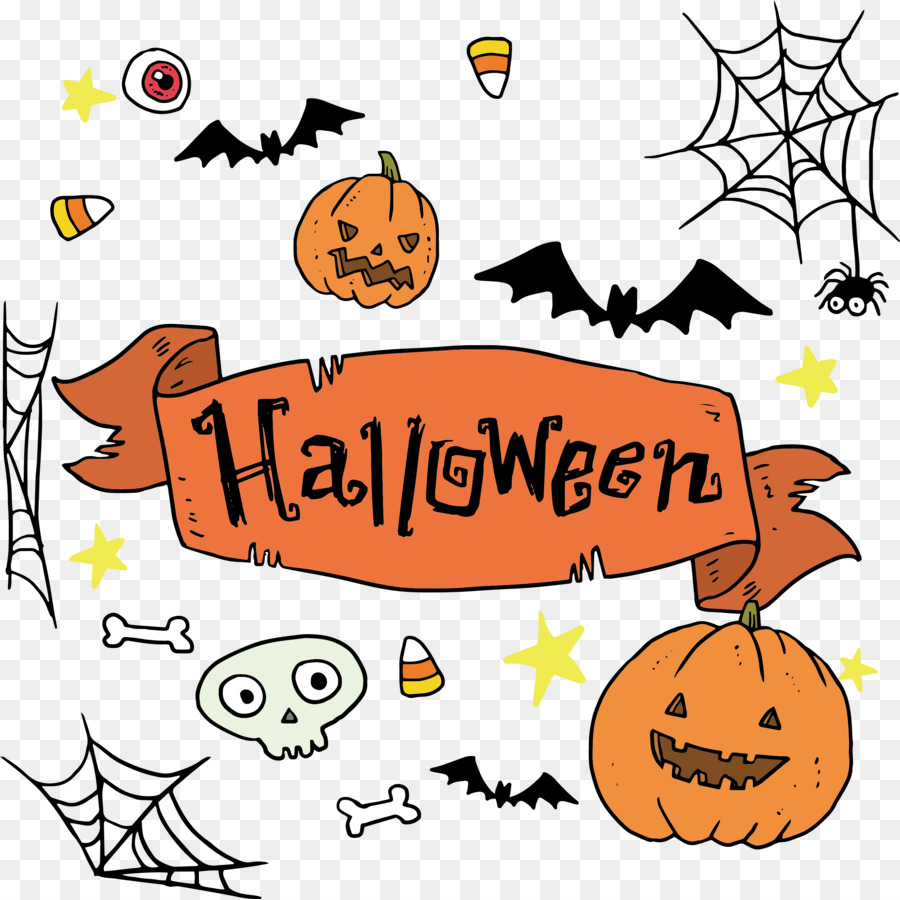 Halloween-Illustration - Hand Bemalte Halloween-Titel-box