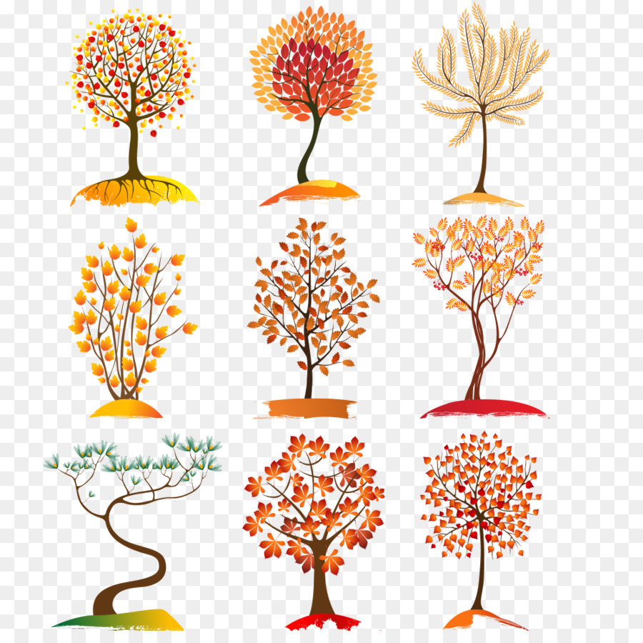 Foglia d'autunno colore Icona a forma di Albero - FIG albero in autunno collezione