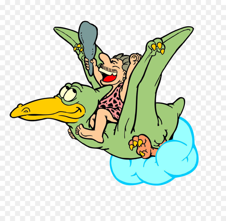 Animazione Cartoon Illustrazione, Dinosauro - Volano le anatre