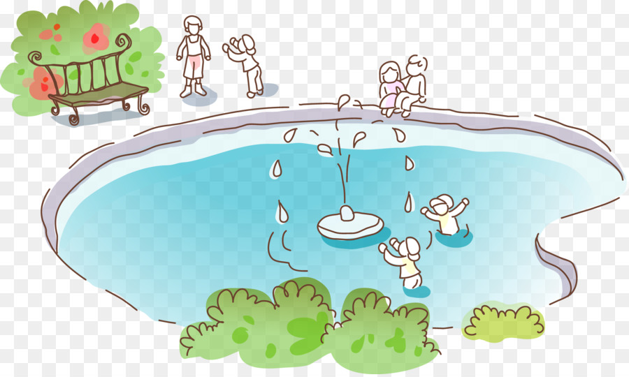 Cartoon Fountain Abbildung - Vektor-element Fountain Park