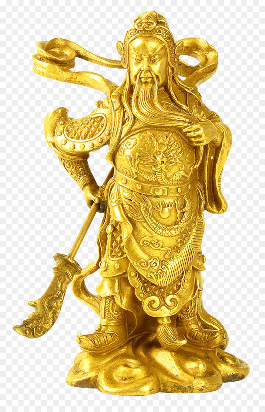 Caishen Rame u7384u575bu771fu541b Bronzo - dio della ricchezza statua di bronzo