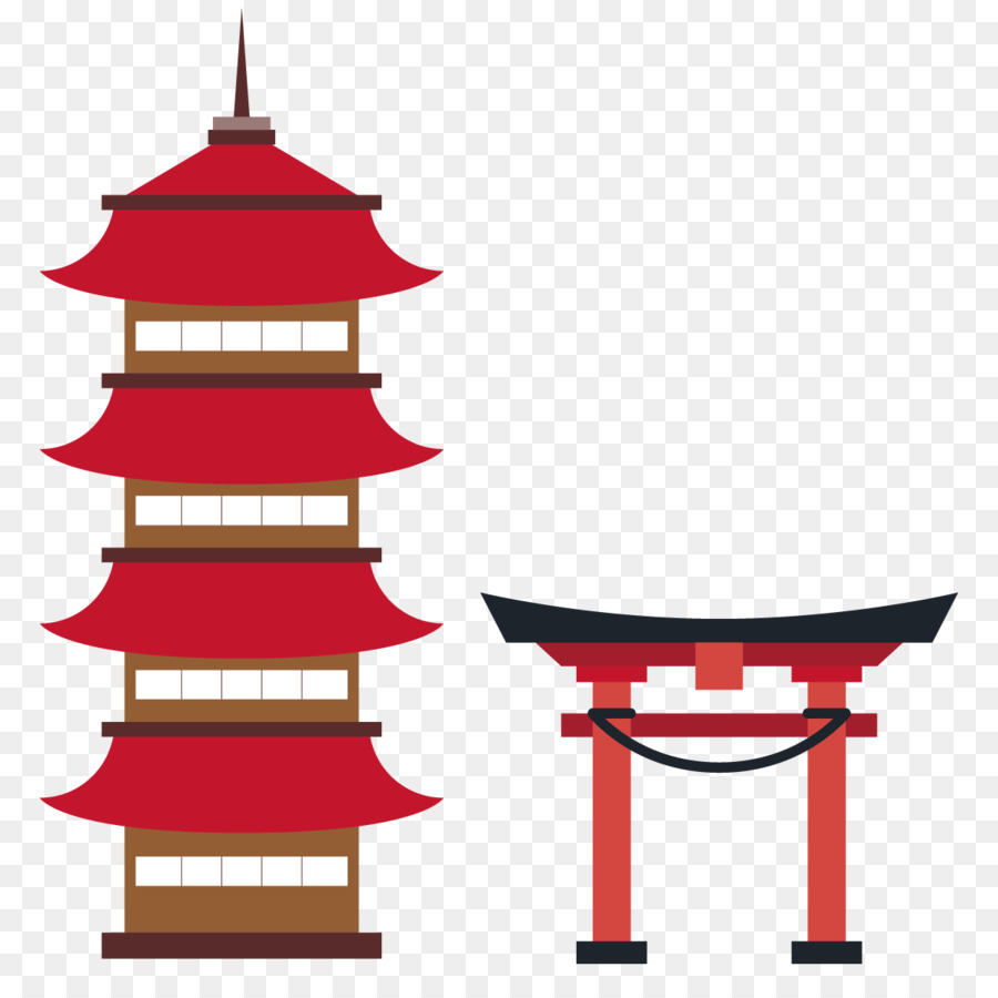 Japan-Shinto-Schrein, Symbol Vorlage - Vektor japanischen Architektur