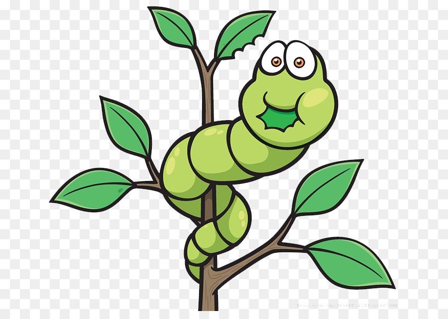 Worm Cartoon Royalty free Illustrazione - Cartoon verde caterpillar