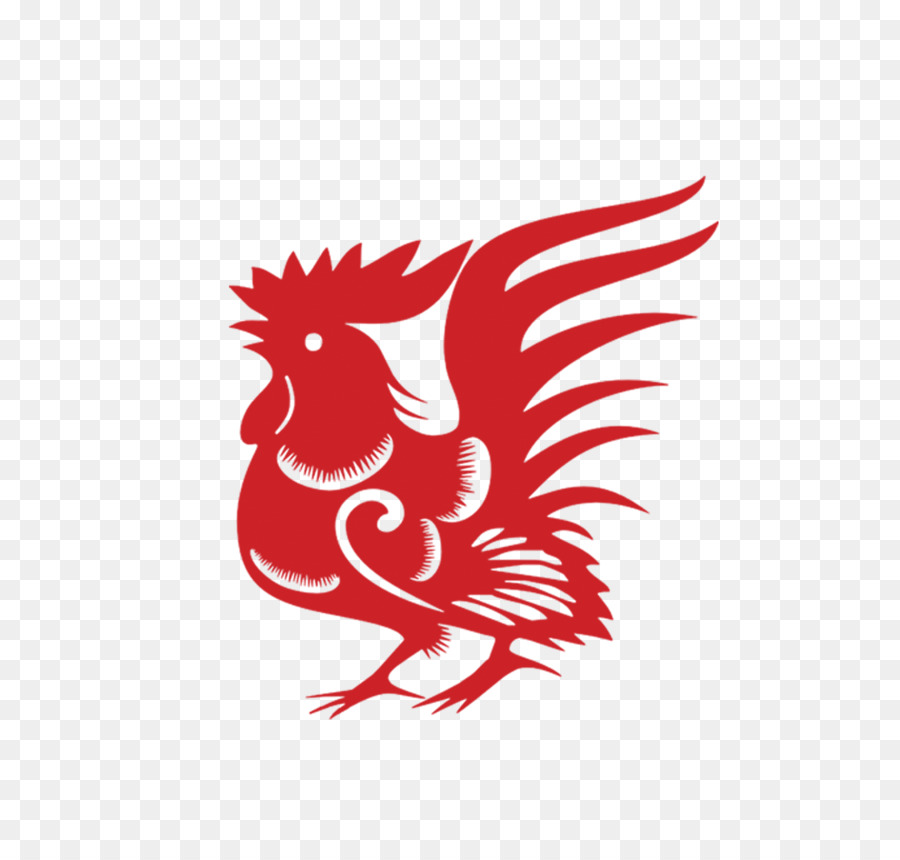 Pollo zodiaco Cinese Nuovo Anno Cinese: Gallo di Ritaglio - Cazzo carta materiale tagliato
