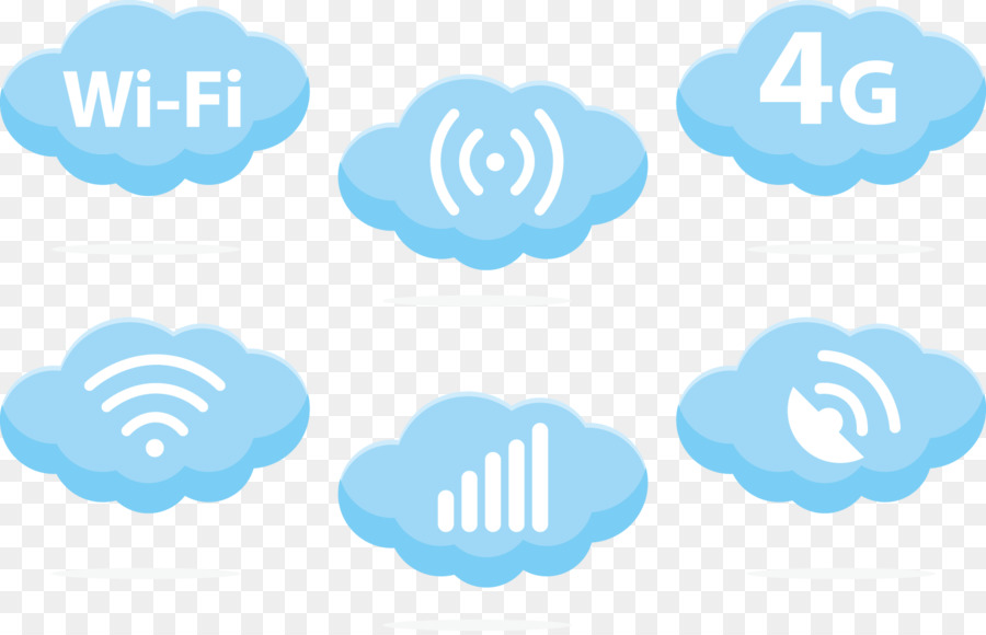 Logo Wi-Fi Cloud-computing-Symbol - Blaue Wolke-Symbol