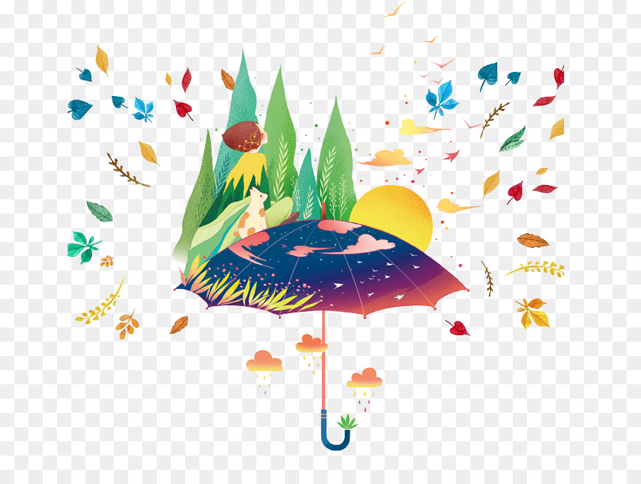 Illustrator Illustrazione - Colorato ombrello
