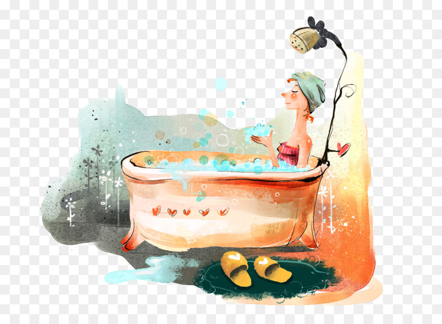 Balneazione Cartoon Illustrazione - Bellezza al bagno illustrazione
