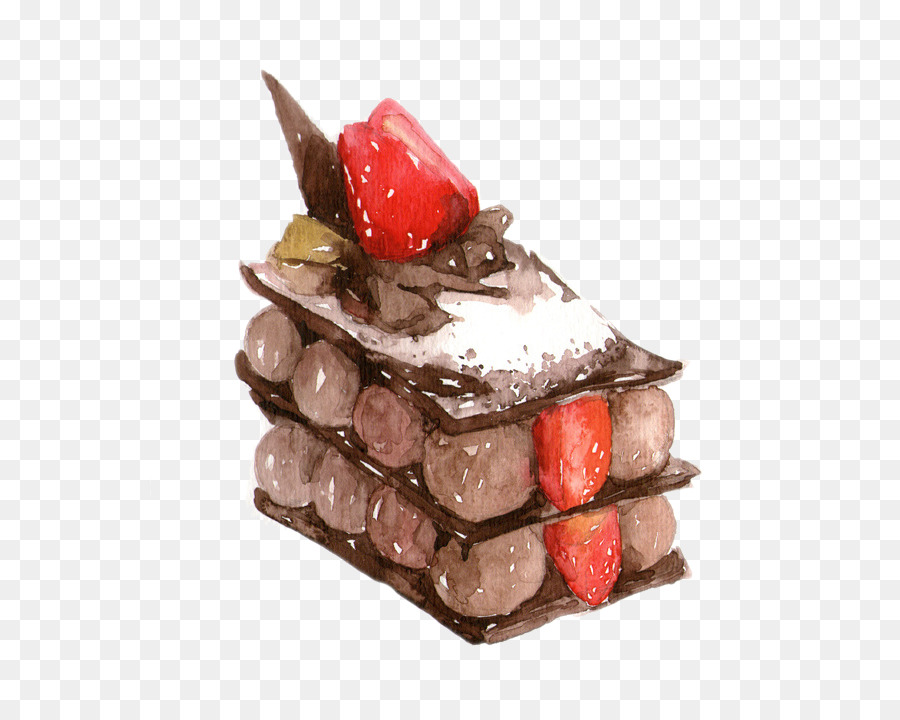 Dim-sum-Schokolade-Kuchen-Essen-Dessert-Illustration - Schokoladenkuchen