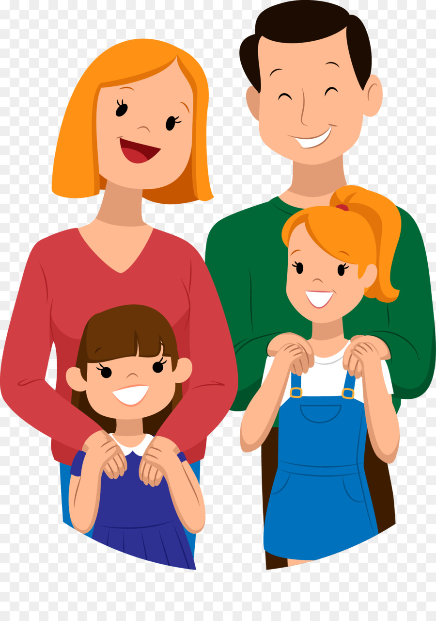 Droopy Famiglia Cartoon Bambino - Vettore dipinte a mano, una famiglia