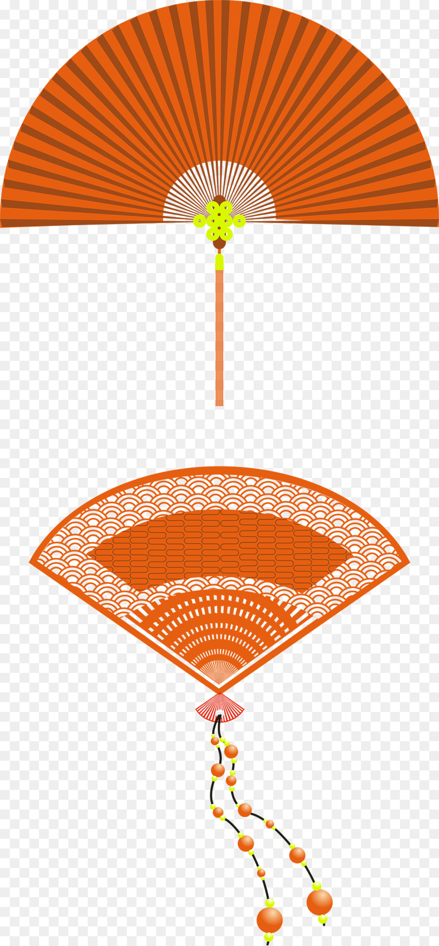 Papier Hand fan chinesische Neue Jahr - Orange chinesische fan-Dekoration Muster