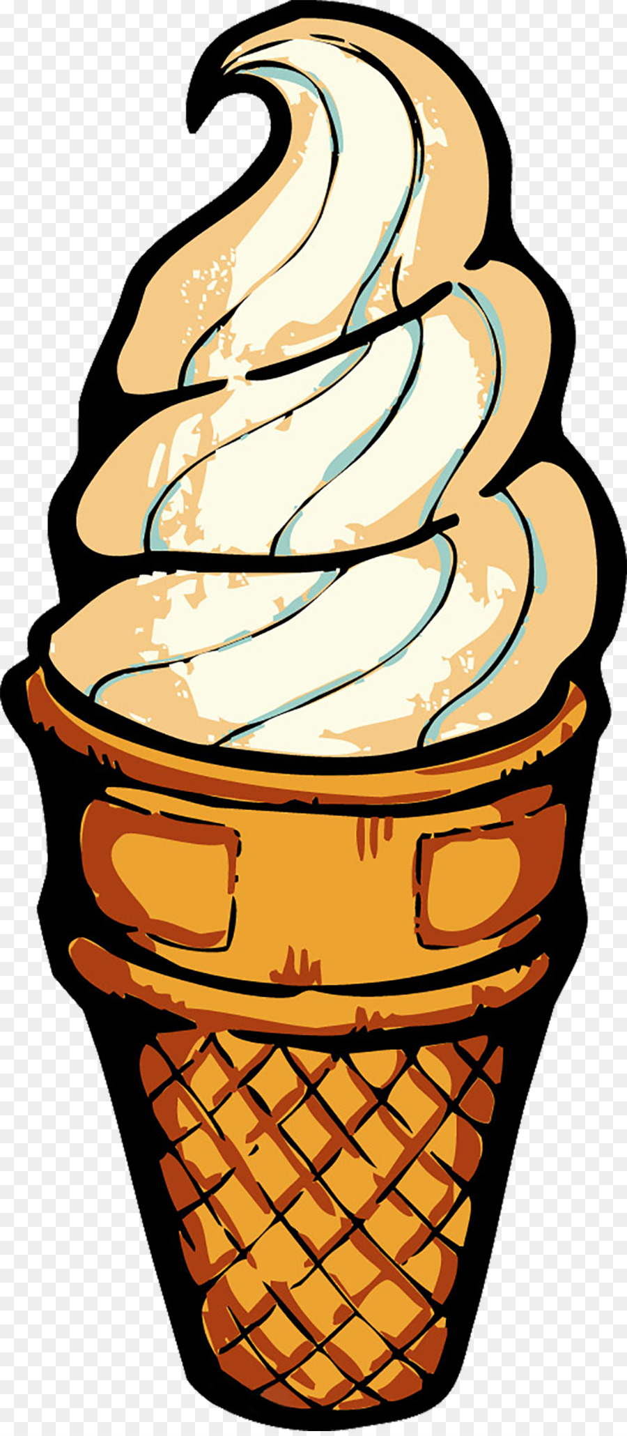 Ice cream cone Illustration - Cartoon ice cream