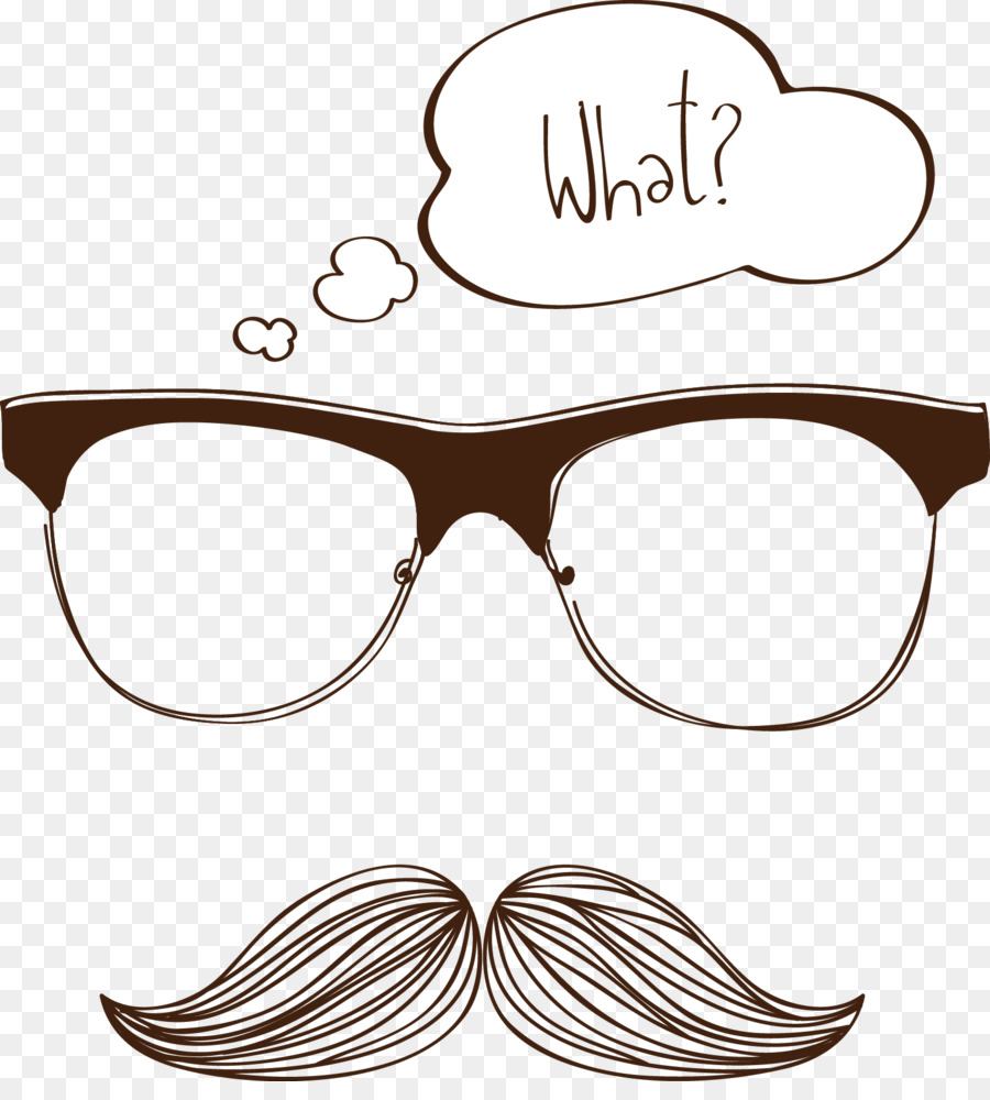Occhiali Da Disegno I Baffi - Vettoriali barba occhiali