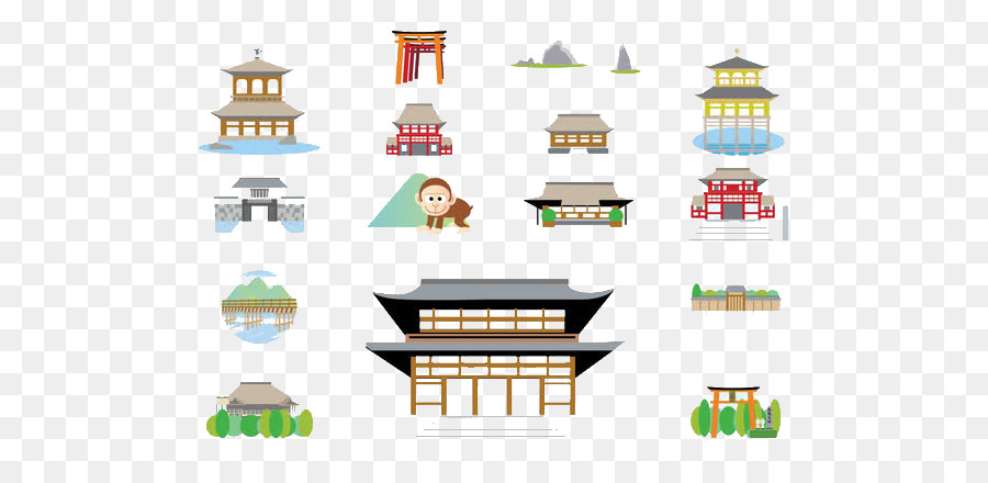 Architettura giapponese, Edificio, Illustrazione - cartoon tempio