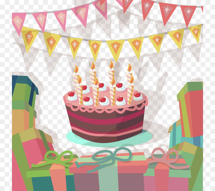 Geburtstag-Kuchen-Hochzeit Kuchen-Gruß-Karte geburtstagskarte - Retro-Geburtstags-Kuchen-Gruß-Karte, Vektor-material