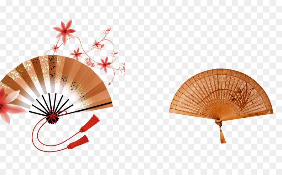 Handfächer Papier japanische Küche Chinoiserie - Zwei fans