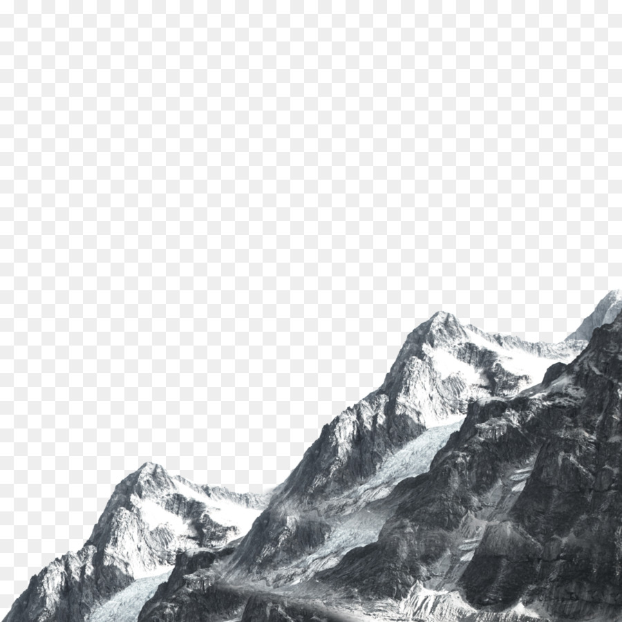 Poster Schwarz und weiß - Plakate Dekorative Bergen im hintergrund