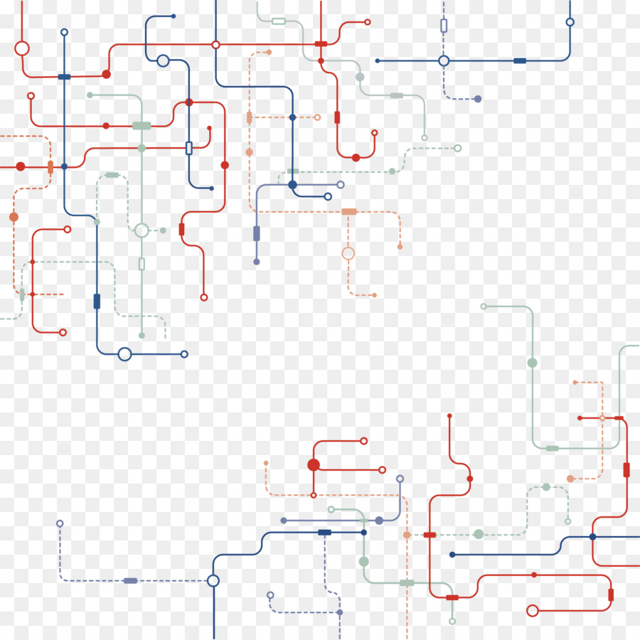 Circuito stampato circuito Integrato di rete Elettrica - La scienza e la tecnologia di linee vettoriali tavola dipinta