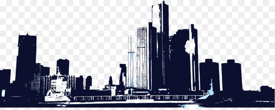 Skyline Wolkenkratzer Clip art - Stadt Gebäude-Vektor-material