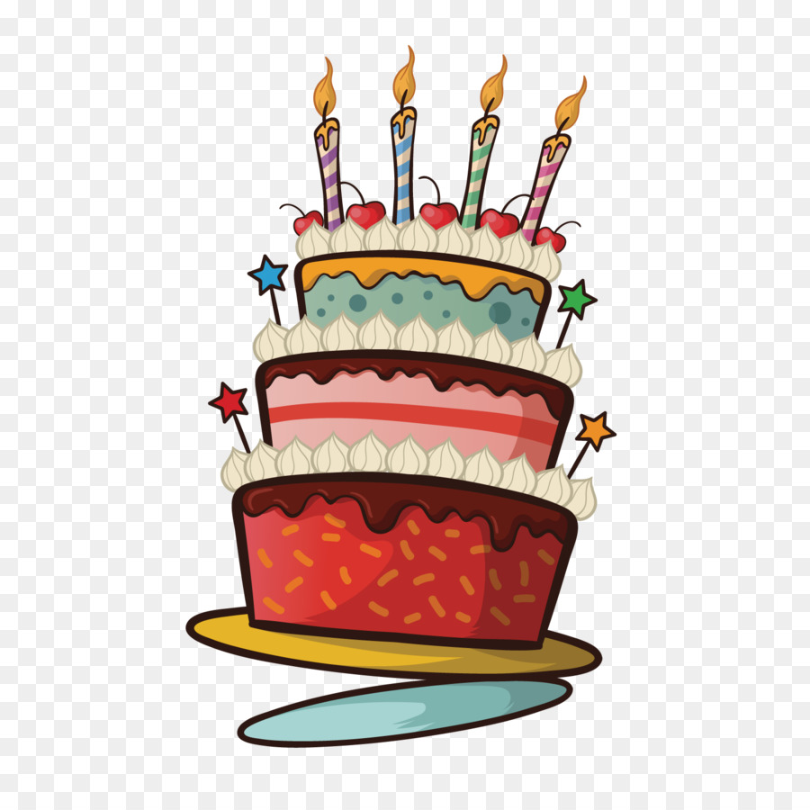 Geburtstagskuchen Torte Kuchen Deko - Vektor-Geburtstagstorte
