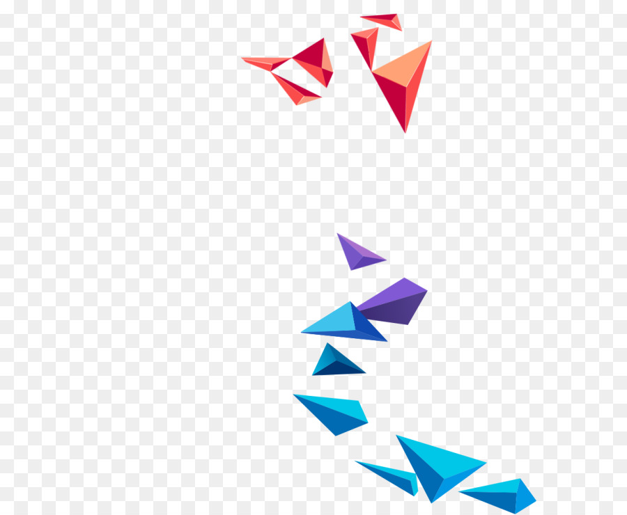 La geometria del Triangolo forma Geometrica della Piramide - Rosso galleggiante triangolo blu