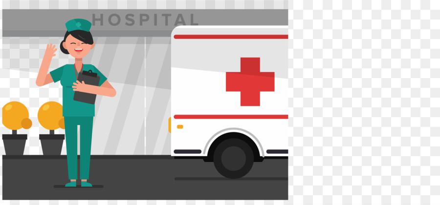 Infermieri Assistenza Sanitaria Medicina Ospedaliera - Vector logo della Salute Infermiere Ambulanza di Emergenza