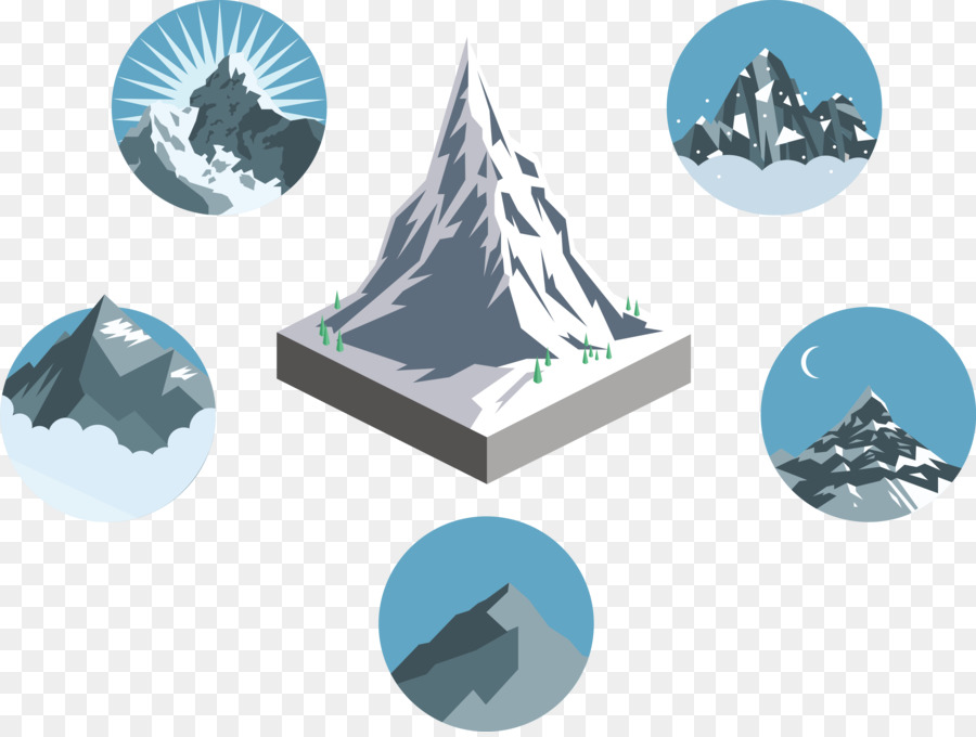 Abbildung - Vektor-mountain-Modell und Symbol