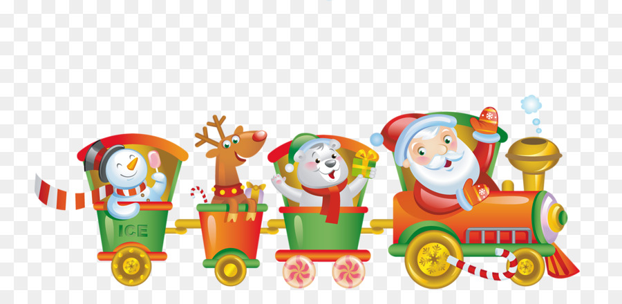 Zug-Fenster transport auf der Schiene Santa Claus Wandtattoo - Weihnachtsmann