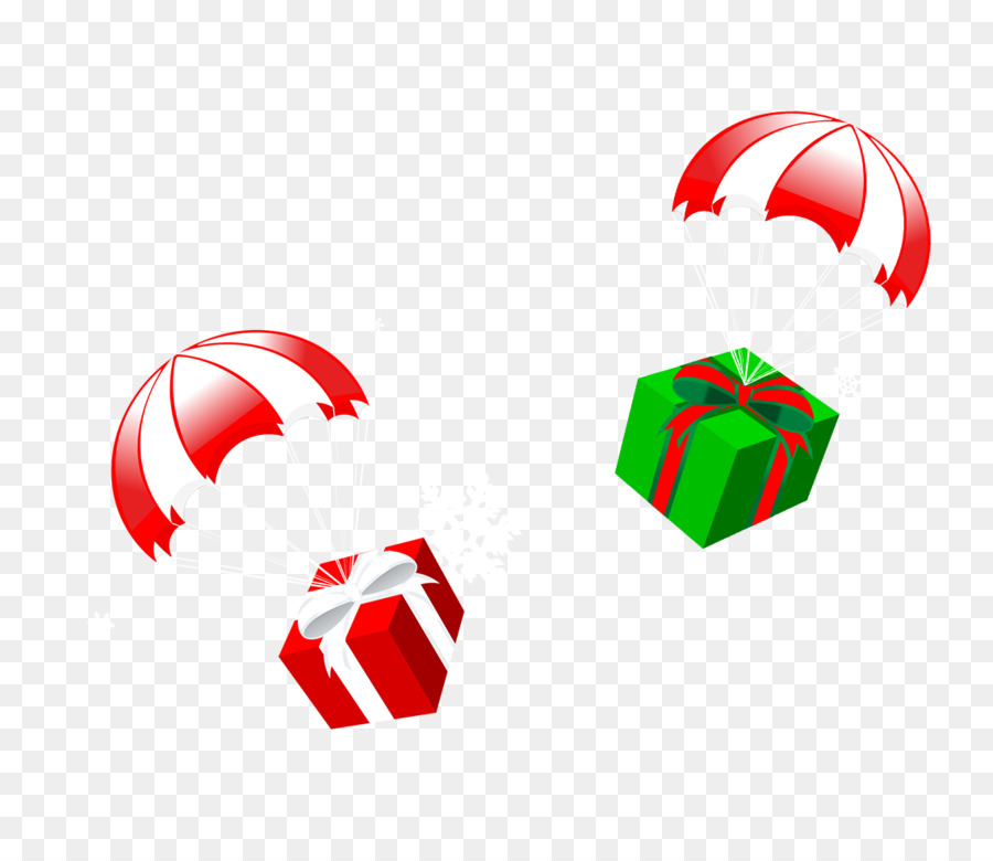 Babbo Natale, Regalo Di Natale Paracadute - paracadute con un regalo