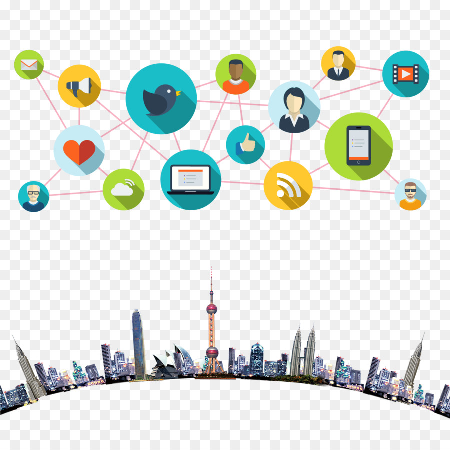 Social media Customer relationship management Icona - Città globali download di materiale