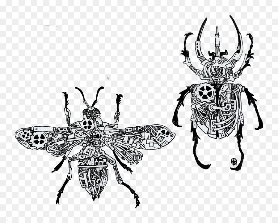 Künstler Zeichnung Steampunk Illustration - Kreative mechanische Insekten Bild material