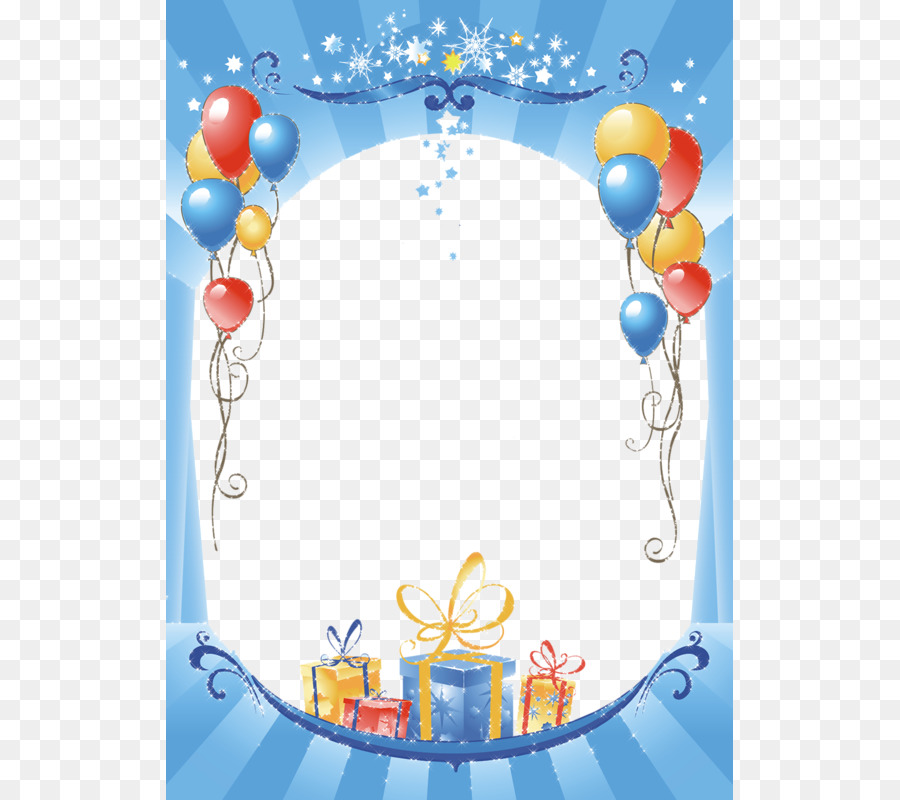 Carta di Compleanno cornice Palloncino Clip art - Palloncini colorati decorati regalo
