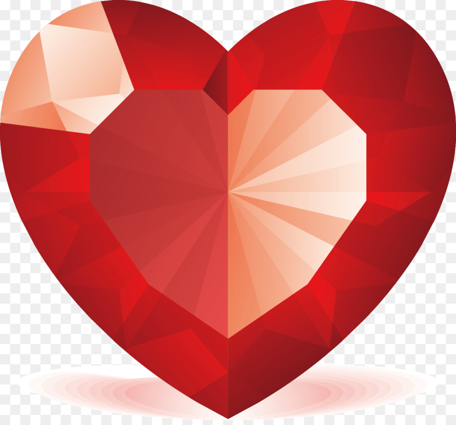 Herz Edelstein-Symbol Emoticon Valentinstag - Rote Herz-förmigen Diamanten ...
