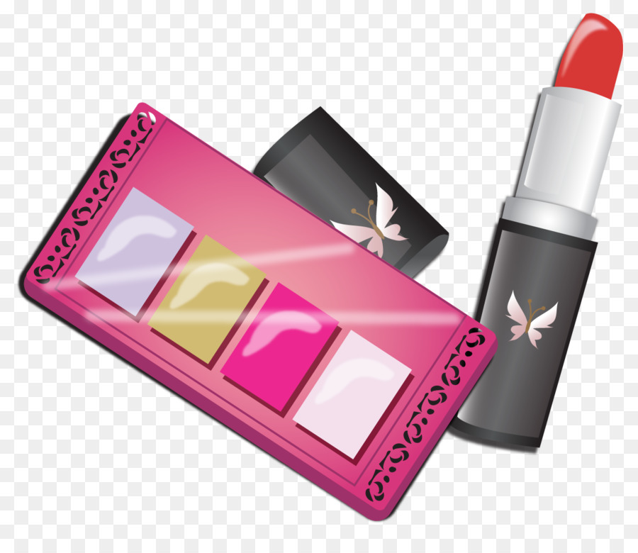 Lidschatten-Lippenstift-Kosmetik - Vektor gemalt Lippenstift Lidschatten