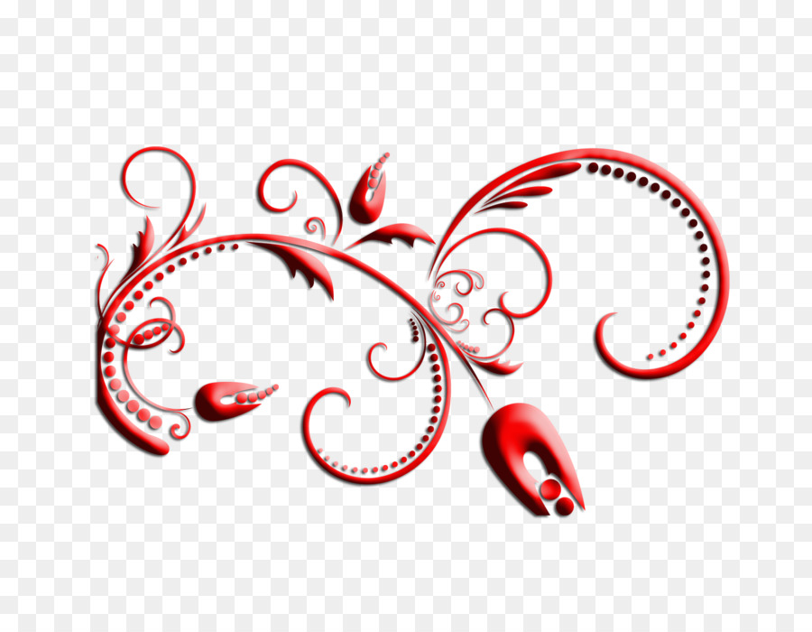 Motivo Clip art - Rosso floreale, motivo decorativo