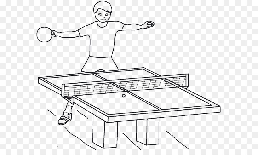 Ping-pong libro da Colorare Disegno Sport - Dipinto a mano linee tavolo da ping pong