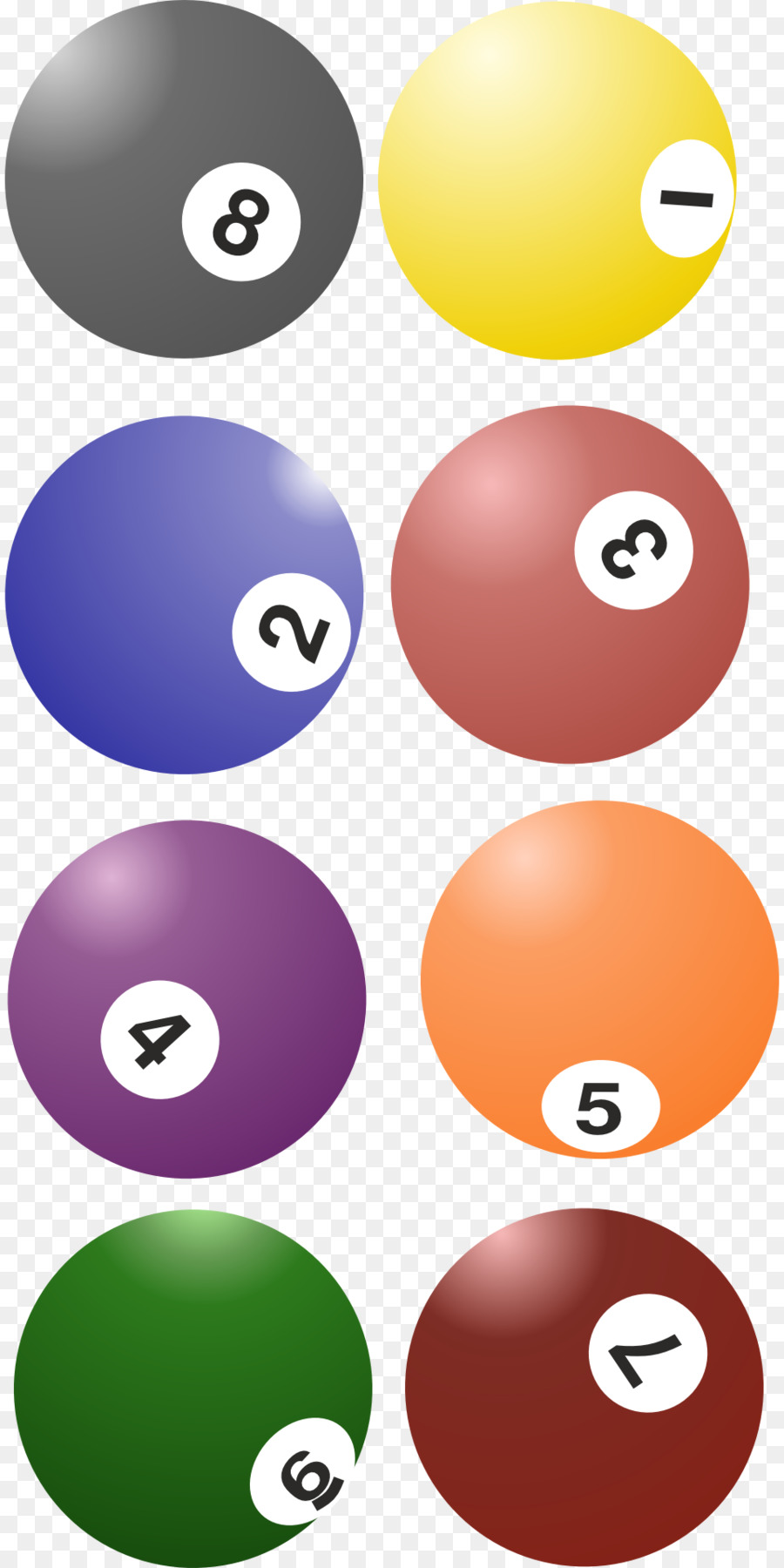 Billard-ball-Billard-Acht-ball - Vier-Farben-Billard
