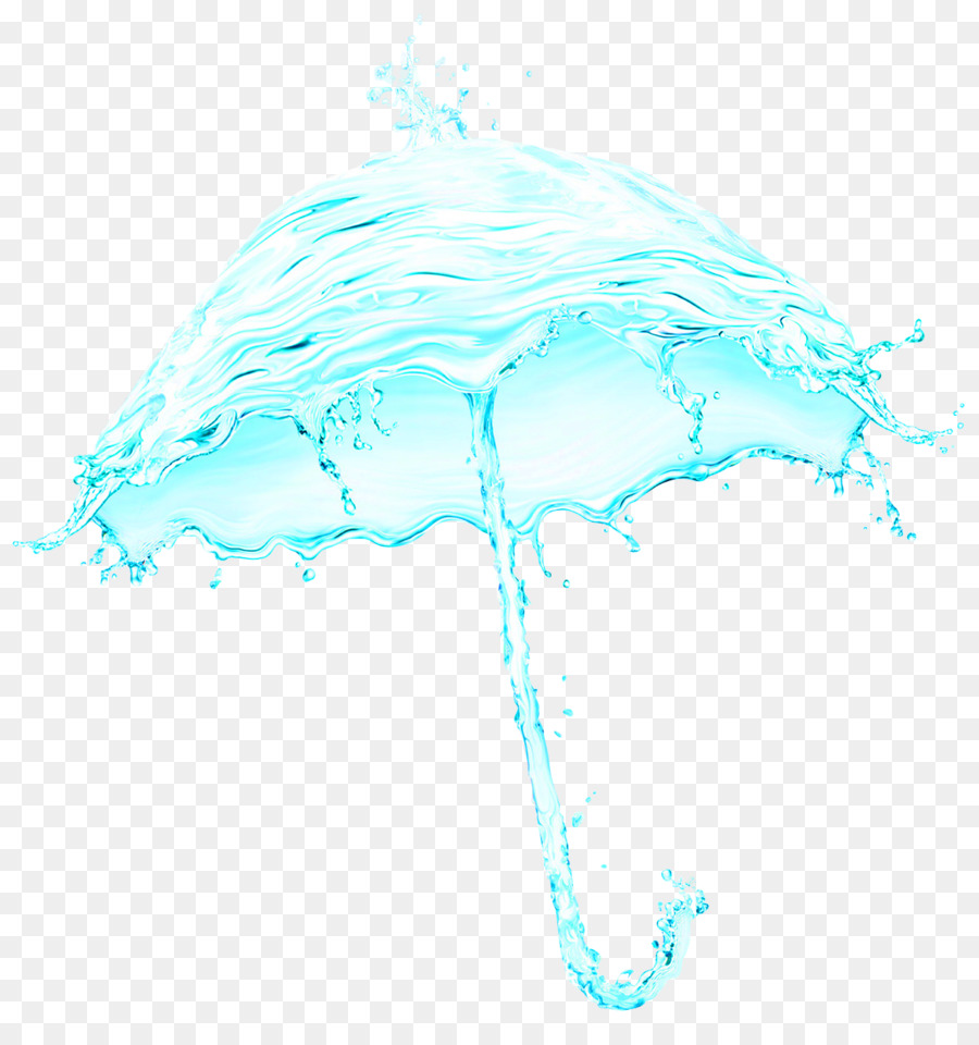 Symbol - Blaue frische Wasser Blume Regenschirm dekorativen mustern