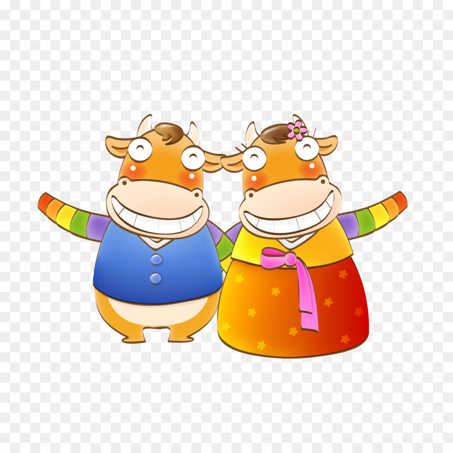Bestiame Cartoon Illustrazione - Mucca personaggi dei cartoni animati