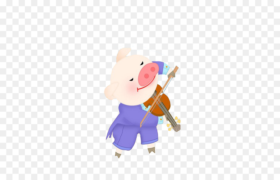 Domestic pig Cartoon-Abbildung - Violine Schwein
