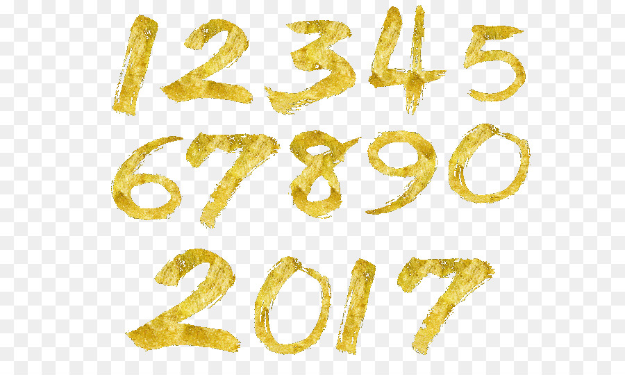 Chữ viết Số chữ số dữ liệu Kỹ thuật số - Vàng viết tay con số