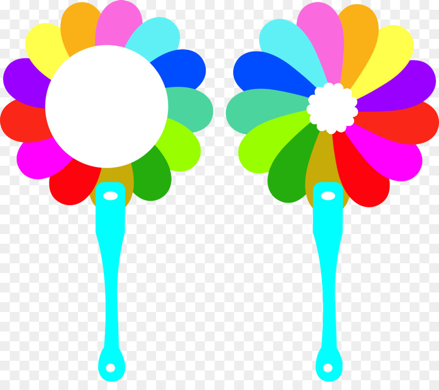 Mano ventilatore Clip art - Fiori colorati kite fan