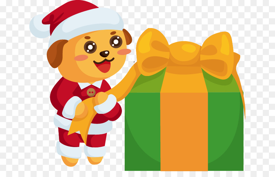 Santa Claus trang trí Giáng sinh con Chó Hoạ - Sơn màu xanh lá cây món quà Giáng sinh con chó con