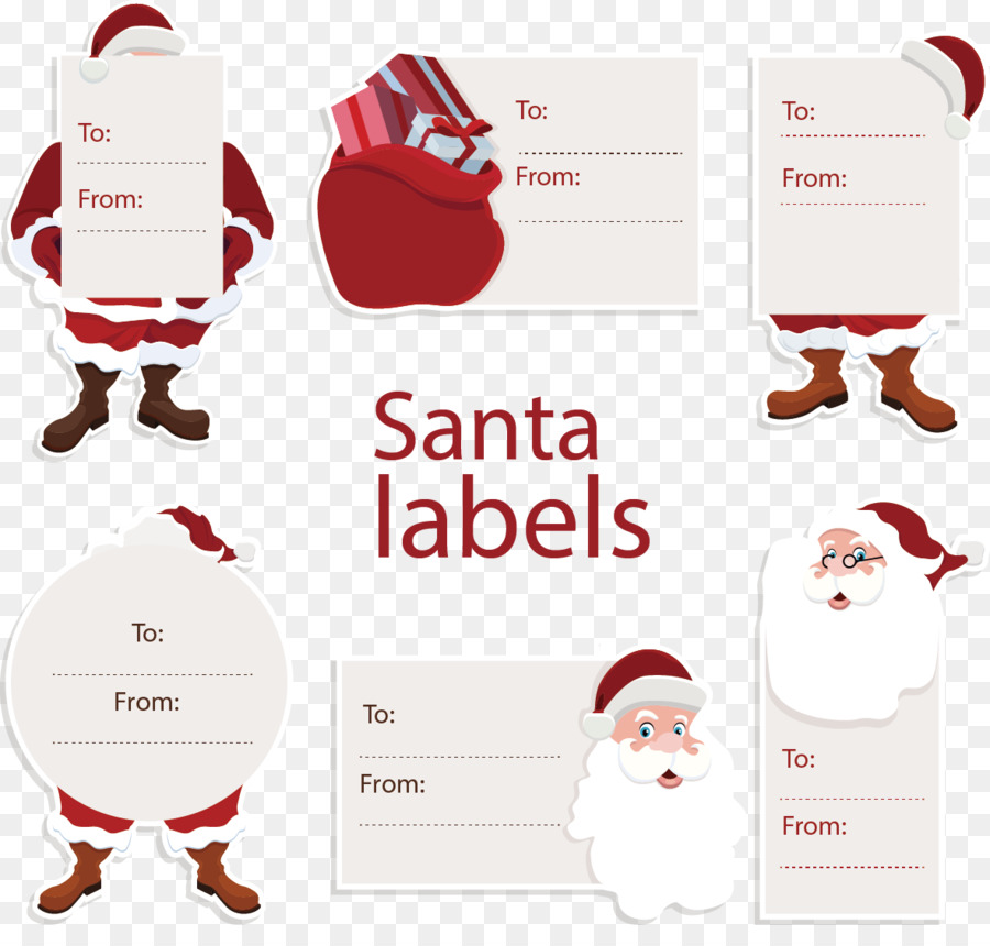 Santa Claus Làng Giáng Sinh Tag - Véc tơ vẽ Tay Santa Claus tag