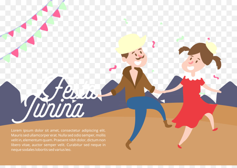Festa Junina Tanz-Illustration - Feiern Sie den Tanz von Männern und Frauen