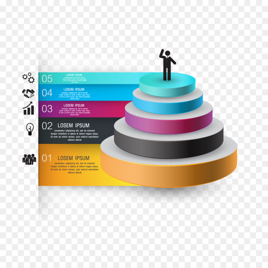 Infografica 3D computer grafica Adobe Illustrator - Motivo decorativo vettoriale gradini ppt