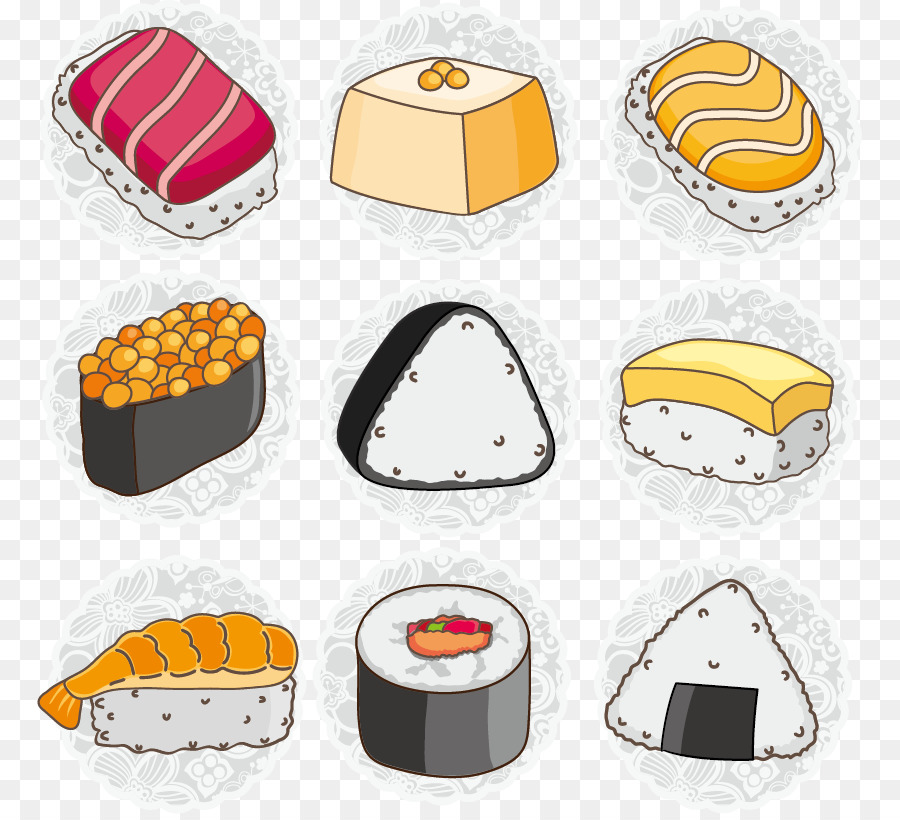Nhật bản Món Sushi cơm nắm u7f8eu5473u65e5u672cu58fdu53f8  Mô hình vẽ tay  sushi png tải về  Miễn phí trong suốt Món png Tải về