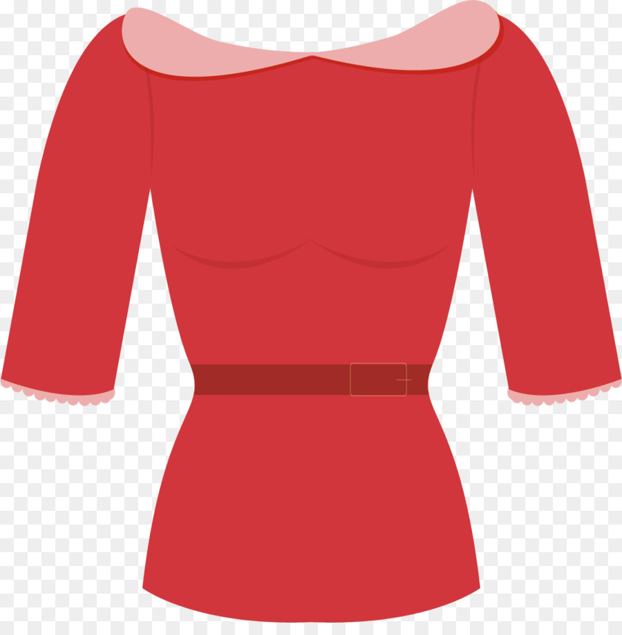 T-shirt Bluse Ärmel Kleid - Rotes T-shirt Frauen