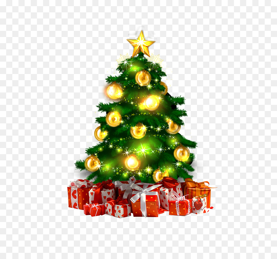 Santa Claus, Weihnachtsbaum, Geschenk - Weihnachtsbaum